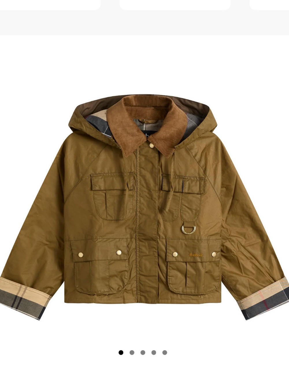 Barbour Liza Water Repellent
Waxed Cotton Jacket with Removable Hood